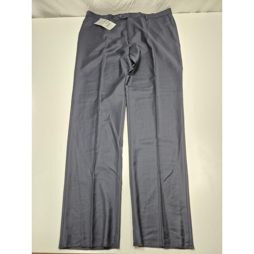 Rossetti Dress Pants Mens 42x36 Blue Wool Super 150s Flat Front Unhemmed NWT